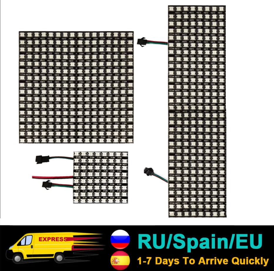 Rgb Led Matrix 8X8 - Dc5v ws2812b 5050 rgb smd flexível
